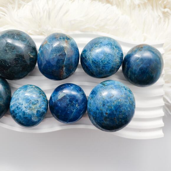 Blue Apatite Palm Stone Communication Crystal - Picture 2 of 7